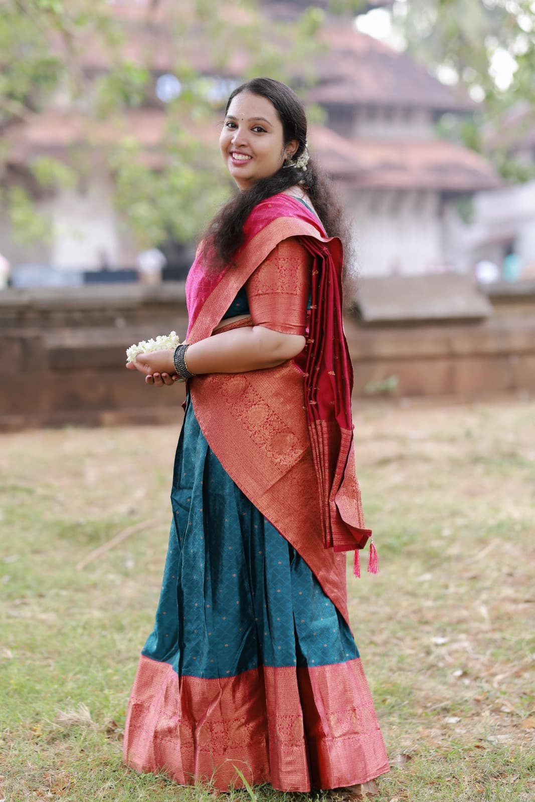 Anjitha in Kerala half-saree